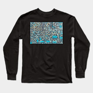 Abstract Circuit Board Texture Long Sleeve T-Shirt